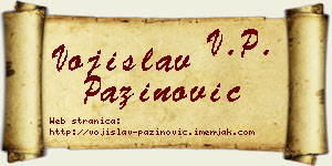 Vojislav Pažinović vizit kartica